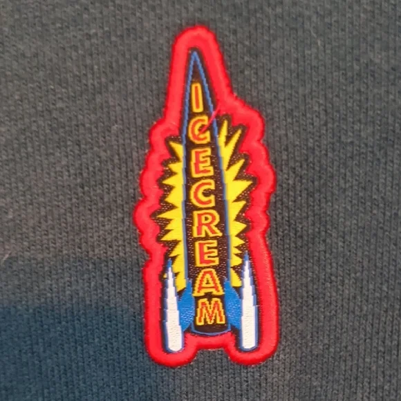 ICECREAM Billionaire Boys Club Teal Rocket Pullover Hoodie Y2K Streetwear - Picture 3 of 12